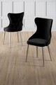 Set scaune 4 piese, Charlotte, Alpa, Negru / Crom