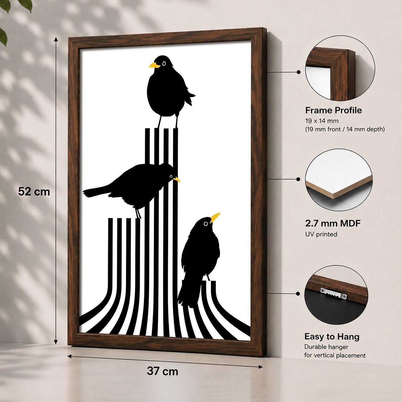 Tablou decorativ, 3752KACT-047, Fundal: 100% MDF (Grosime: 2,7 mm) Vopsire: Imprimare UV, Multicolor — imaginea 2