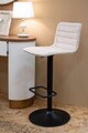Set 2 scaune de bar Lift High White, Mauro Ferretti, 43x49.5x85.5 cm, inaltime ajustabila, fier/poliester, negru/alb