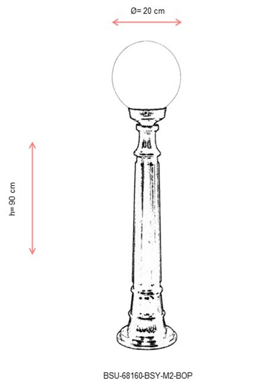 Lampadar de exterior, Avonni, 685AVN1152, Plastic ABS, Alb/Negru