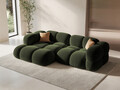Coltar stanga 3 locuri, Loretto, Cosmopolitan Design, 250x147x68 cm, catifea, verde