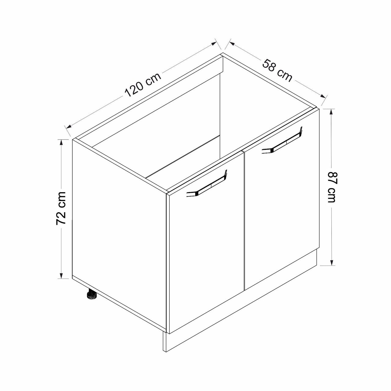 Dulap pentru bucatarie, Hanah Home, Minar, 120x87x58 cm, Alb / Antracit — imaginea 7