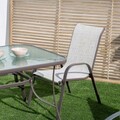 Scaun pentru gradina Neila, 56 x 68 x 93 cm, otel/textil, maro