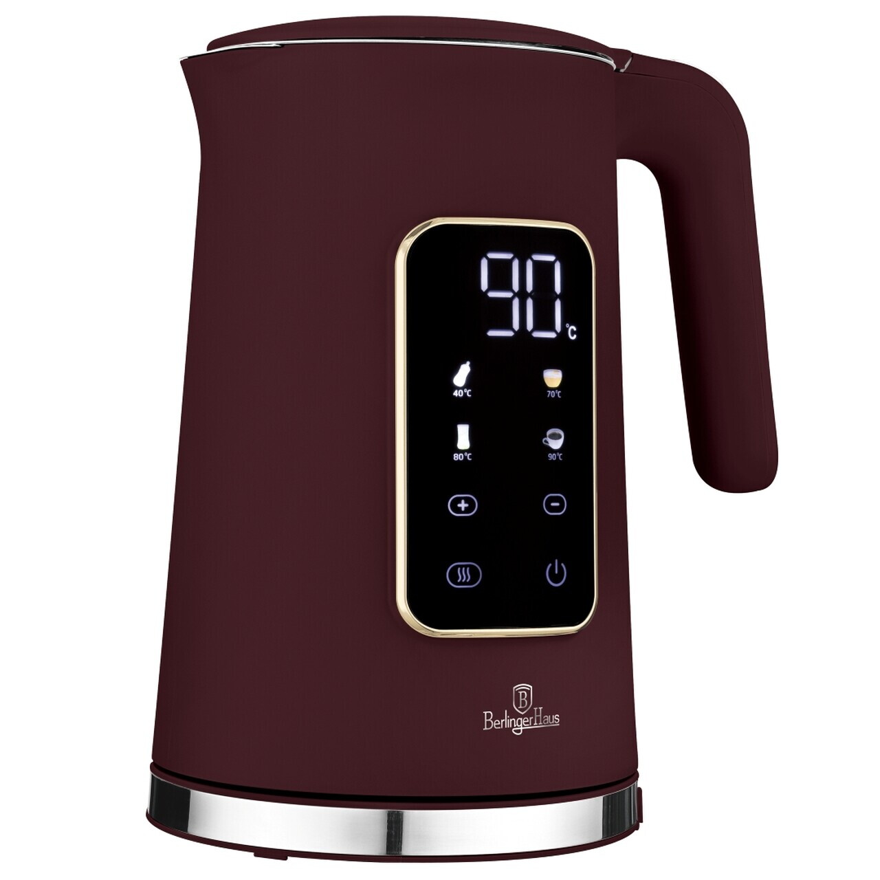 Ceainic electric digital Berlinger Haus, Leonardo, 1.7 L, plastic/inox, visiniu mat - imagine 5