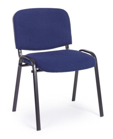 Scaun Conference, Bizzotto, otel/poliester, 52×56.5×76.5 cm, albastru 52x56.5x76.5