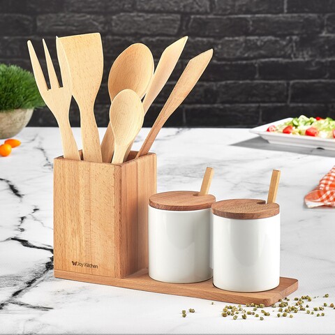 Set ustensile de bucatarie up00686, forsberg, 8 piese, lemn