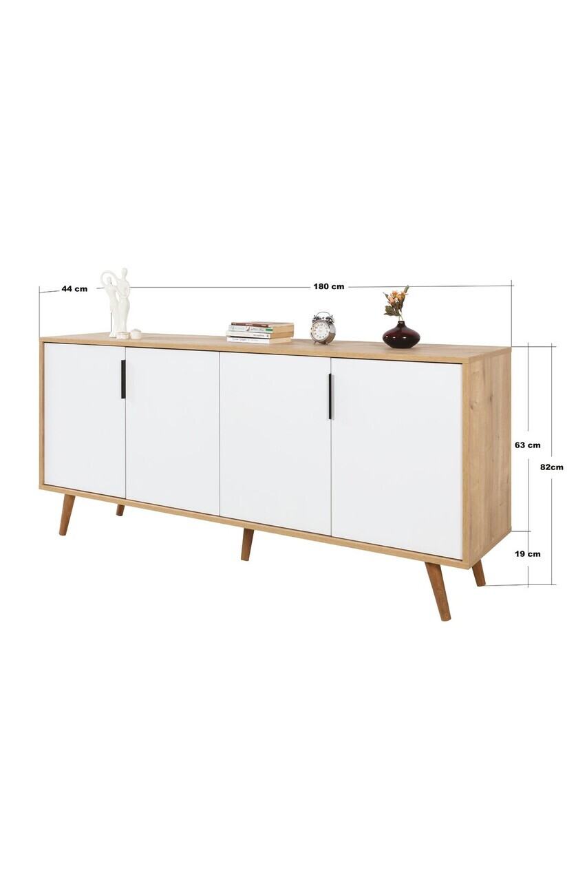 Consola, Hanah Home, Sırma 4815, 180x82x44 cm, PAL, Stejar Safir / Alb — imaginea 7