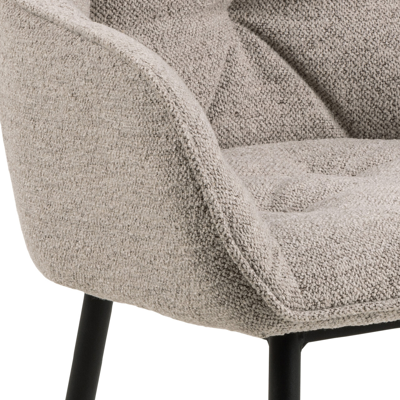 Scaun Brooke, Actona, 58x55x83 cm, tesatura Boucle/otel, bej - view 3
