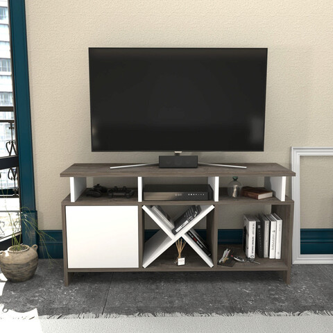 Comoda tv, retricy, auburn, 120x29.9x60.6 cm, pal, wenge/alb