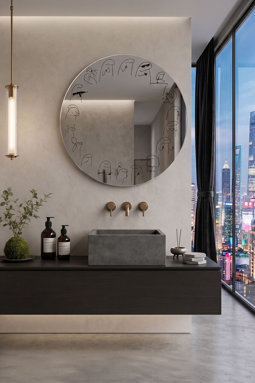 Oglinda decorativa, Artflrkmrrmdl1, Cadru: 100% MDF ALB (Grosime: 8 mm), Transparent — imaginea 2