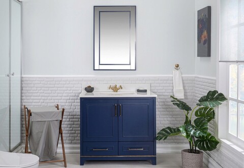 Set mobilier de baie (2 piese), jussara, ontario 36, albastru inchis