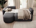 Coltar extensibil stanga 4 locuri ELTAP, Aurumm, 285x180x92 cm, lemn/poliester, gri antracit