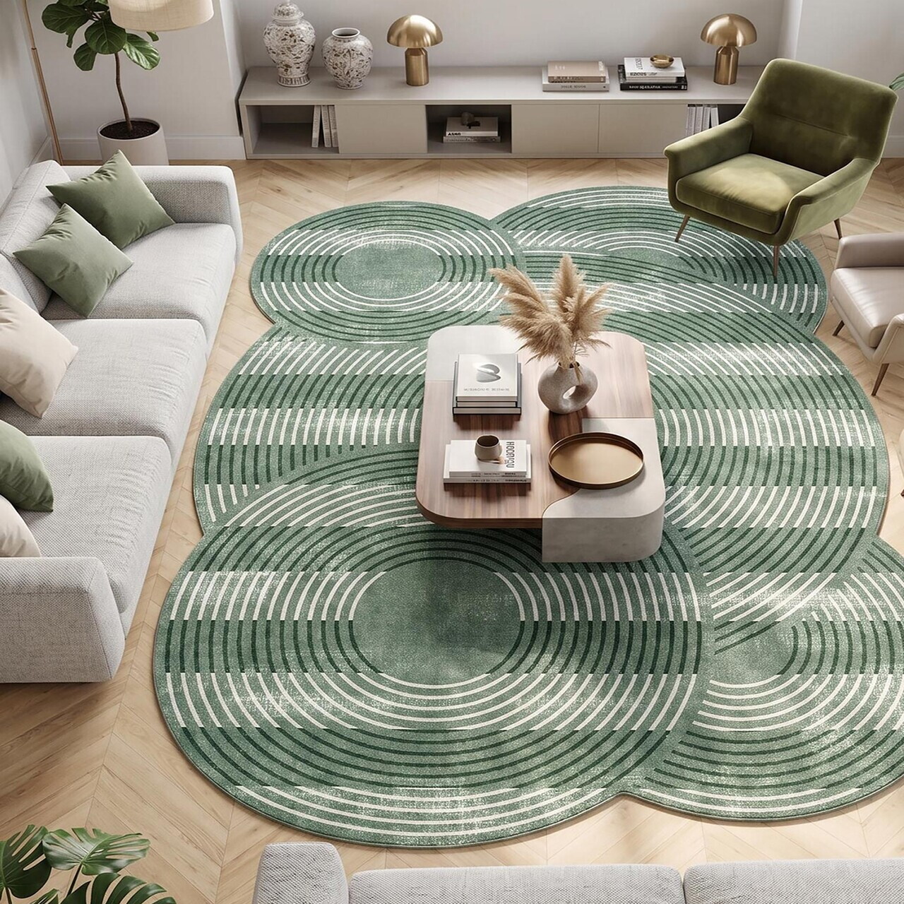 Covor, Fr377, 160x230 cm, Verde — imaginea 2