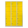 Dulap de depozitare cu incuietoare, Shelvoria, Js1018Sa, 117x170x40 cm, Otel, Gri / Galben