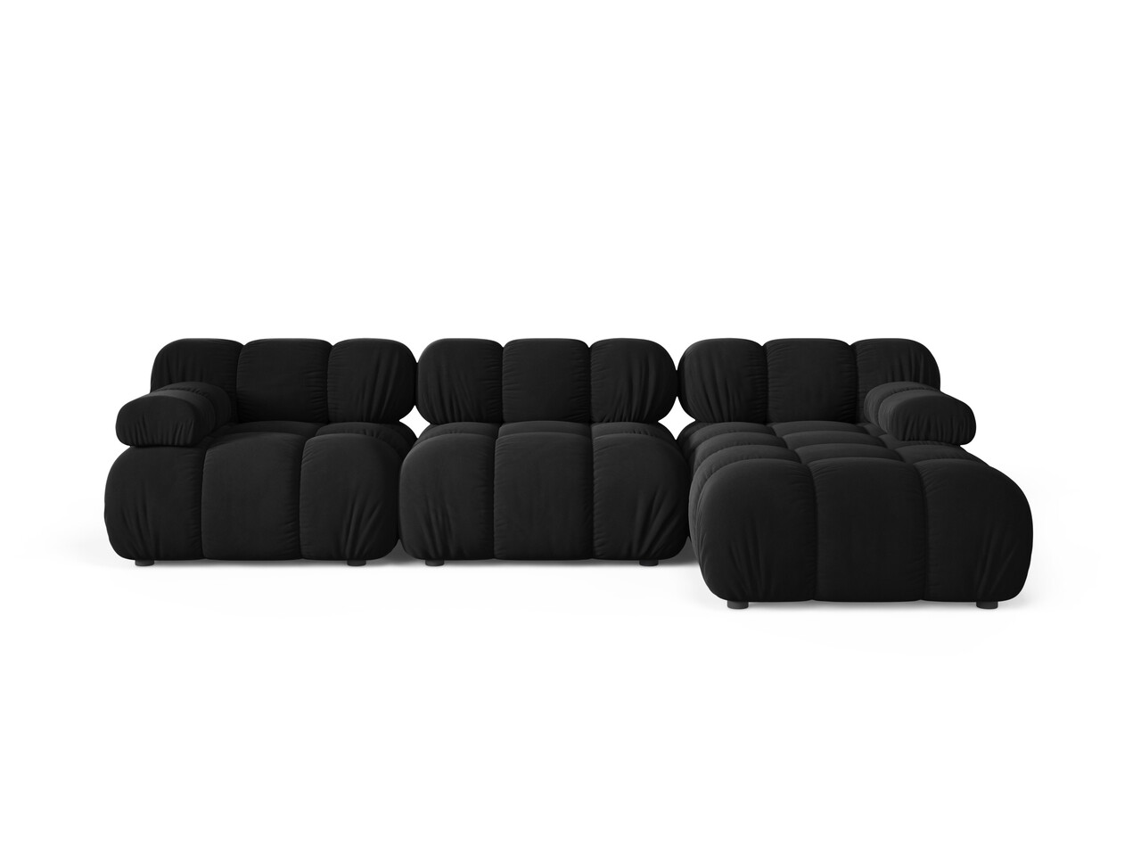 Coltar modular dreapta 4 locuri Bellis-51 Micadoni Home 282x155x70 cm catifea negru