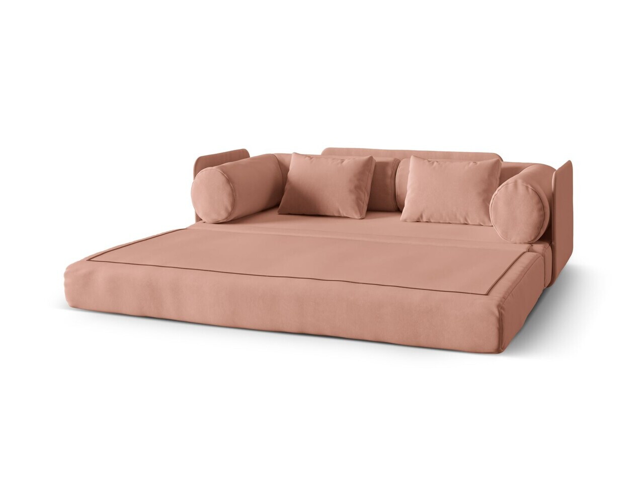 Canapea extensibila 3 locuri, Dreamy, Micadoni Home, 206x95x70 cm, catifea, roz — imaginea 4