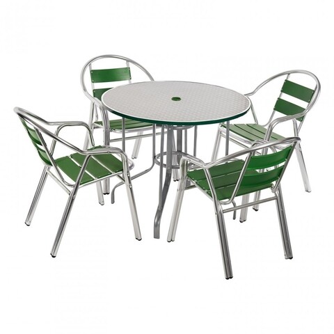 Set mobilier de gradina Citron, Heinner, 5 piese, otel/sticla Citron