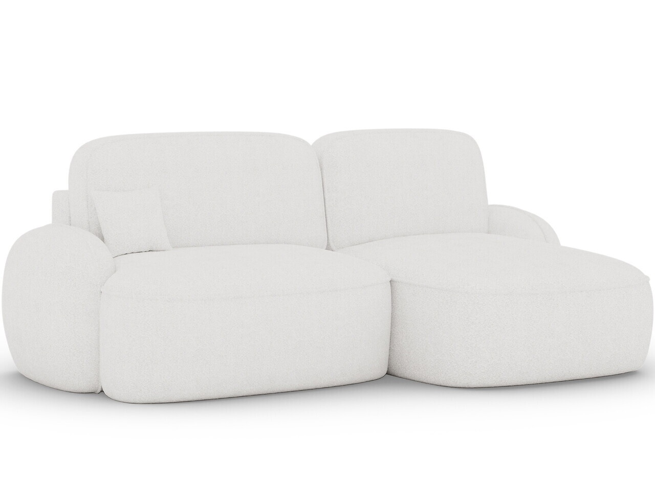 Coltar extensibil dreapta 3 locuri ELTAP, Tesalia, 240x150x93 cm, lemn/tesatura boucle, alb — imaginea 5