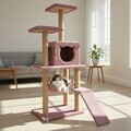 Casă pentru pisici, Paws & Whiskers, Pandora, MATERIAL TEXTIL WELSOFT, Roz prafuit