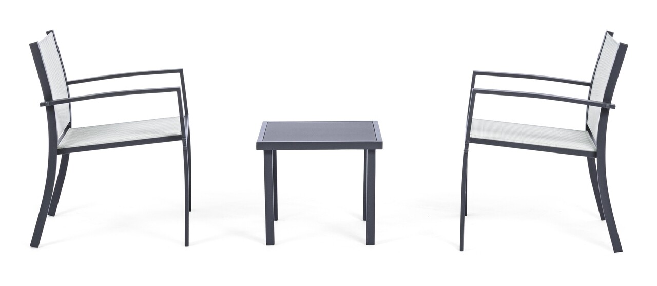 Set mobilier de gradina 3 piese, Auri, Bizzotto, gri carbune - 1 | YEO