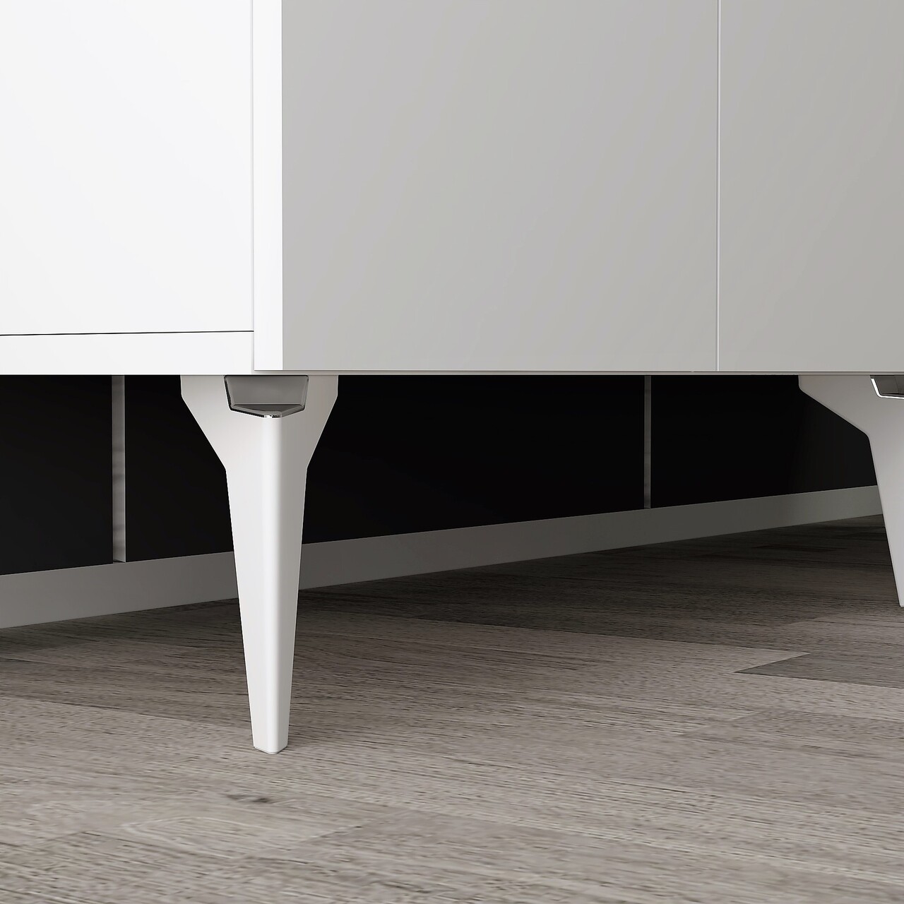 Consola, Olivia, Iris, 150x40x79 cm, PAL , Alb / Argintiu