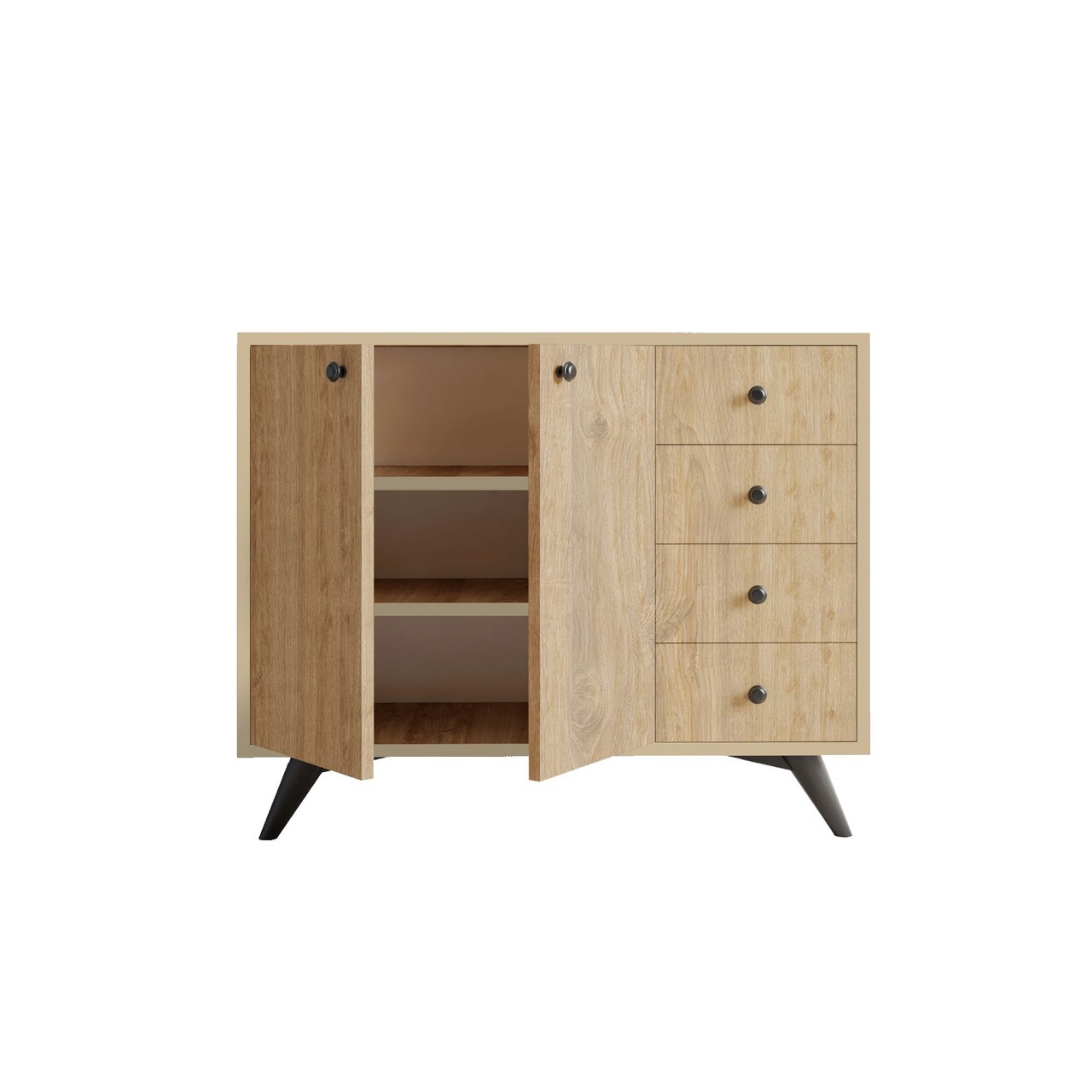 Dulap multifunctional, Mod Design, Waga, 100x82x35 cm, Stejar