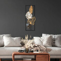 Decoratiune de perete, Palm Leaves, Metal, Dimensiune: 32 x 90 cm, Multicolor