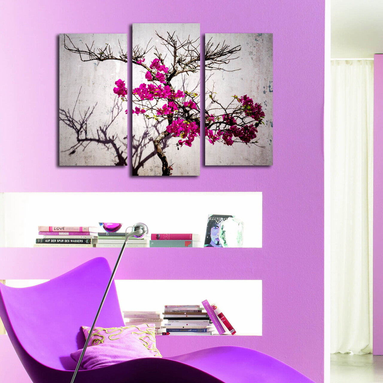Tablou decorativ, 3KBPAT-34, PÂNZĂ DIN PIELE ÎNTOARSĂ, 45 x 20 cm, Multicolor — imaginea 3