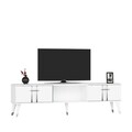 Comoda TV, Olivia, Asel, 150x44.6x29.6 cm, PAL , Alb / Argintiu