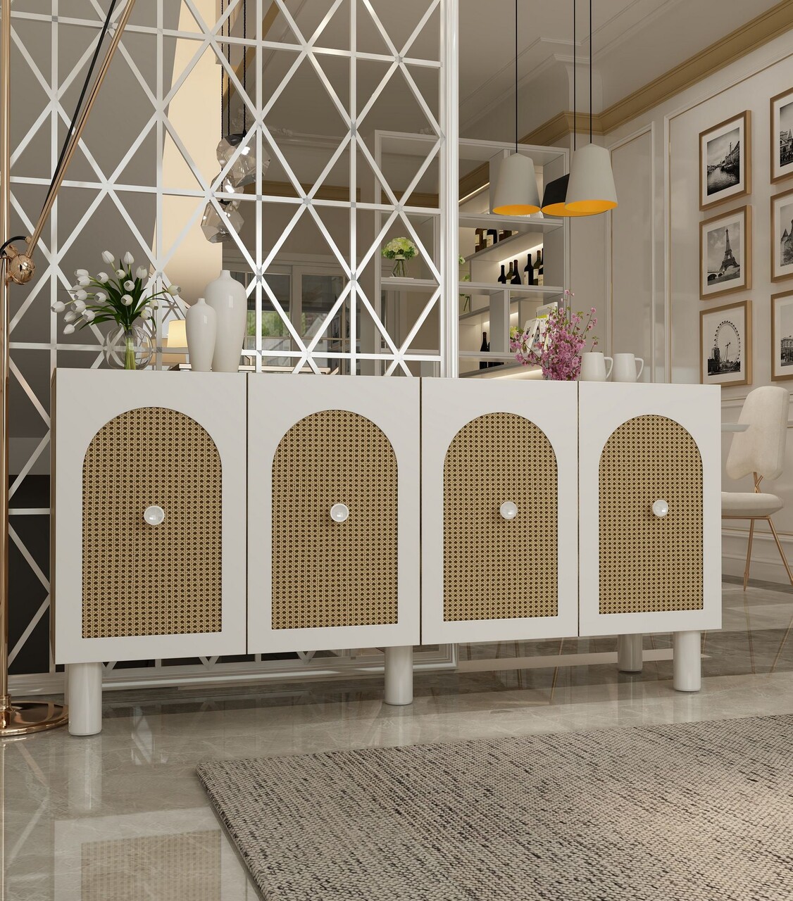 Consola, Hanah Home, Elle, 150x75x30 cm, PAL , Stejar Safir / Hazeran - view 2