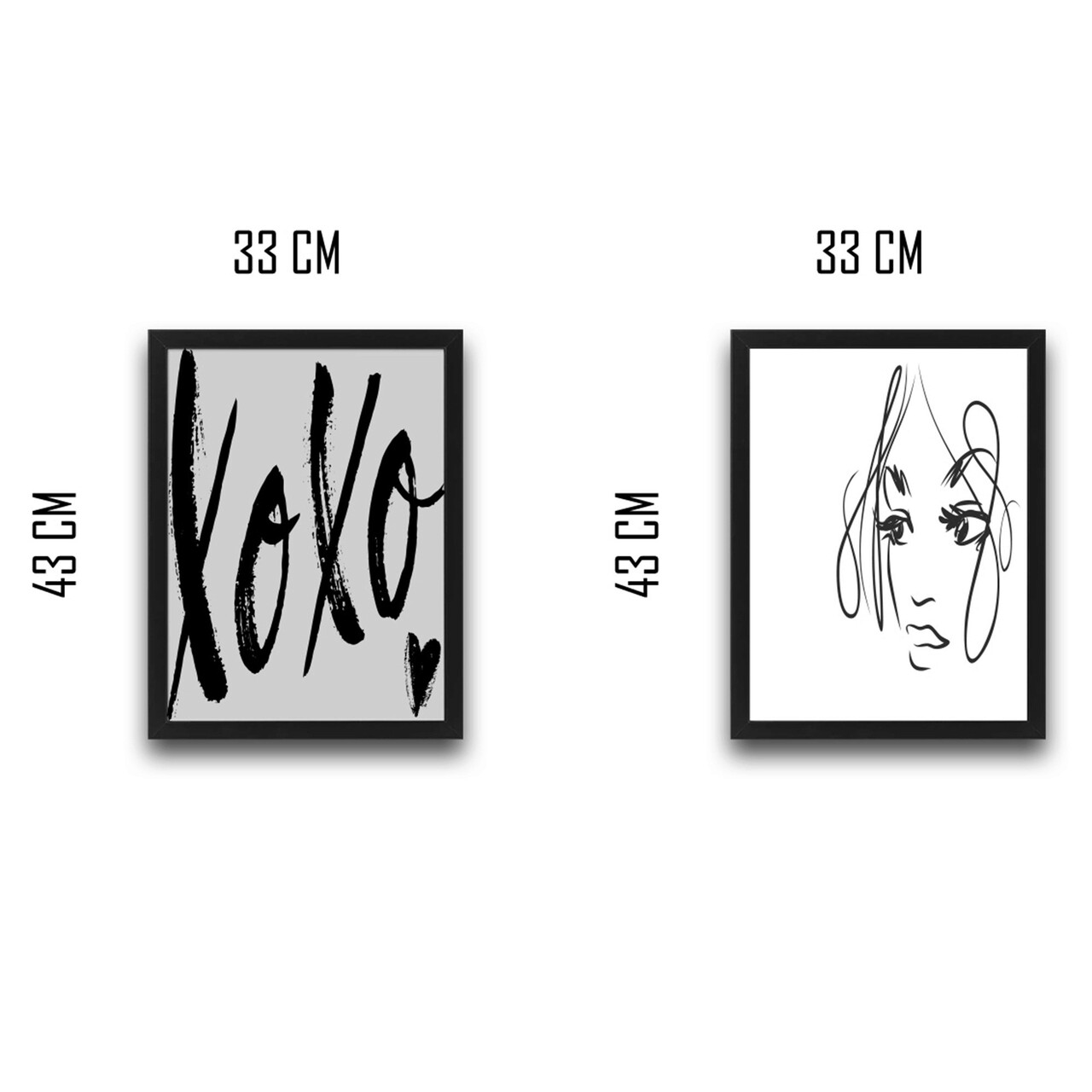 Set 2 tablouri decorative, Xoxo Set, PAL, Hartie, Multicolor