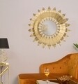 Oglinda decorativa, Leaf Glam, Mauro Ferretti, 98 cm, auriu