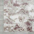 Covor, Hera 4585A, 80x200 cm, Acril, Roz / Gri / Alb