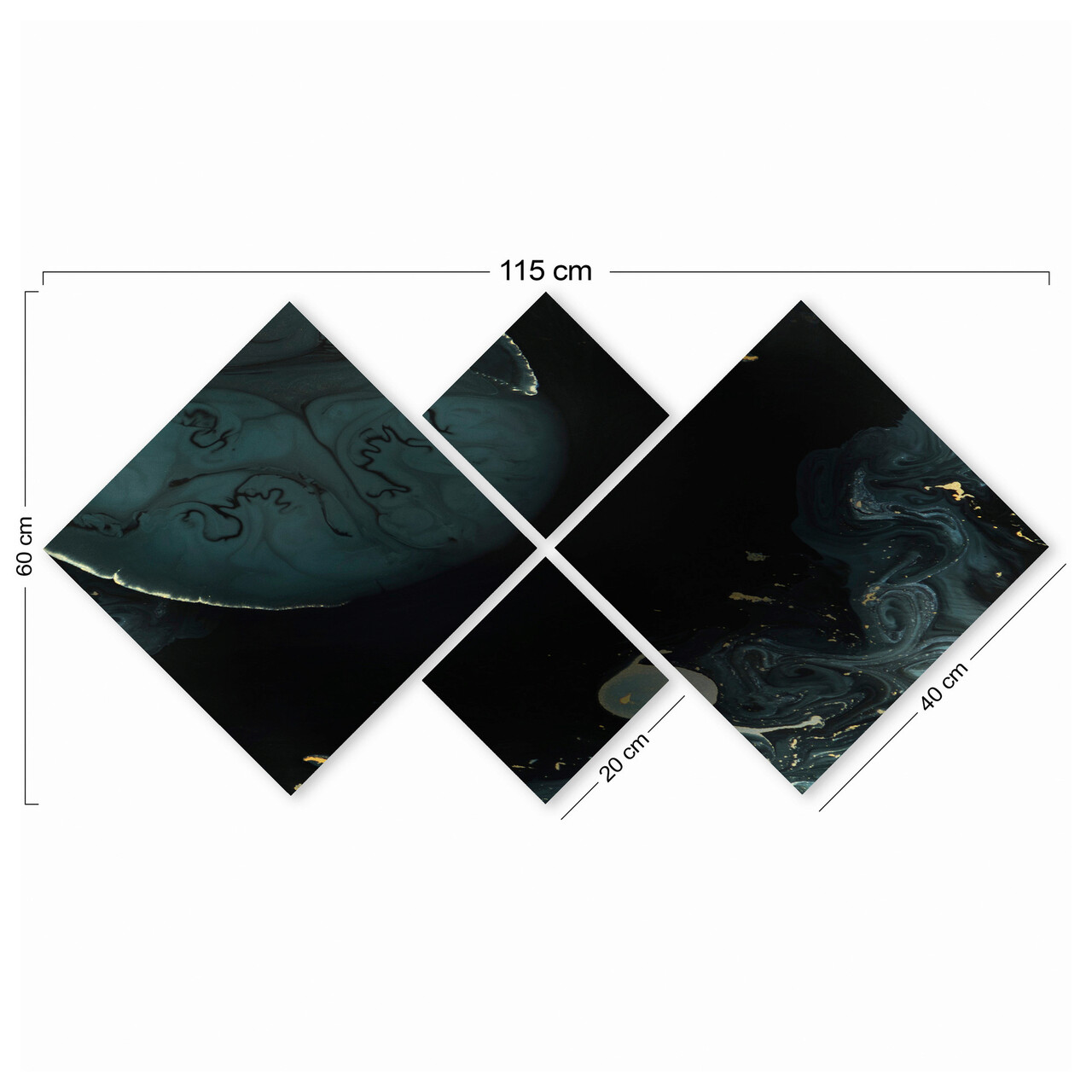 Set 4 tablouri decorative, 4MDF2210457, MDF, Imprimat UV, Multicolor