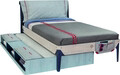 Pat extensibil, Çilek, Trio Pull-Out Bed With Partitions (90X190), 123x26x194 cm, Multicolor