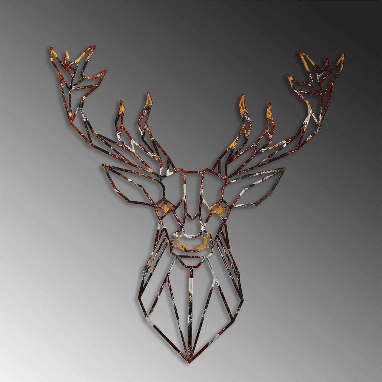 Decoratiune de perete, Deer, Width: 60 cm  Height: 65 cm, Multicolor - imagine 4
