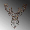 Decoratiune de perete, Deer, Metal, Latime: 60 cm / Inaltime: 65 cm, Multicolor