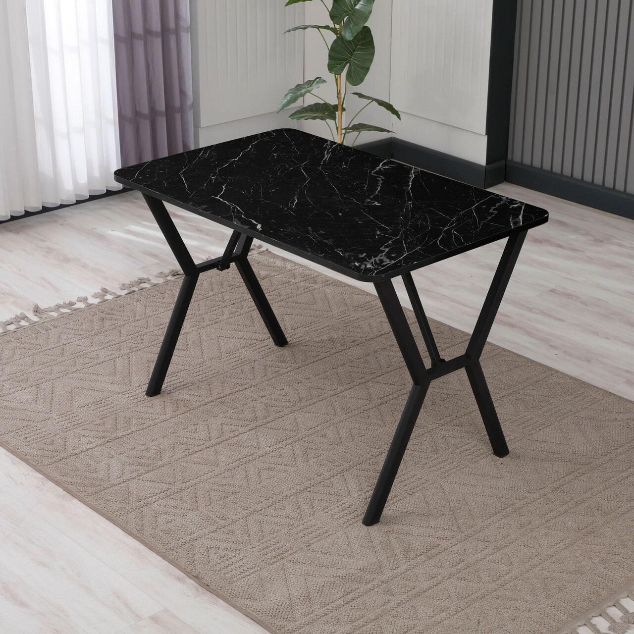 Masa, Hanah Home, Elma 110, 110x74x70 cm, Negru - view 2