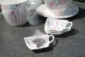 Set 4 farfurii Rose pentru plicurile de ceai, Duo, 7.5 x 10 cm, portelan, multicolor