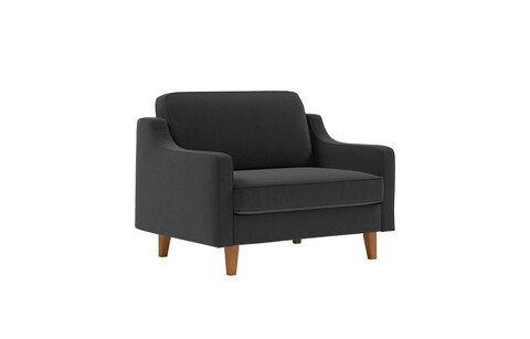 Fotoliu, Atelier del Sofa, 918CMF1127, Cadru: 100% OȚEL, Gri noapte / Nuc