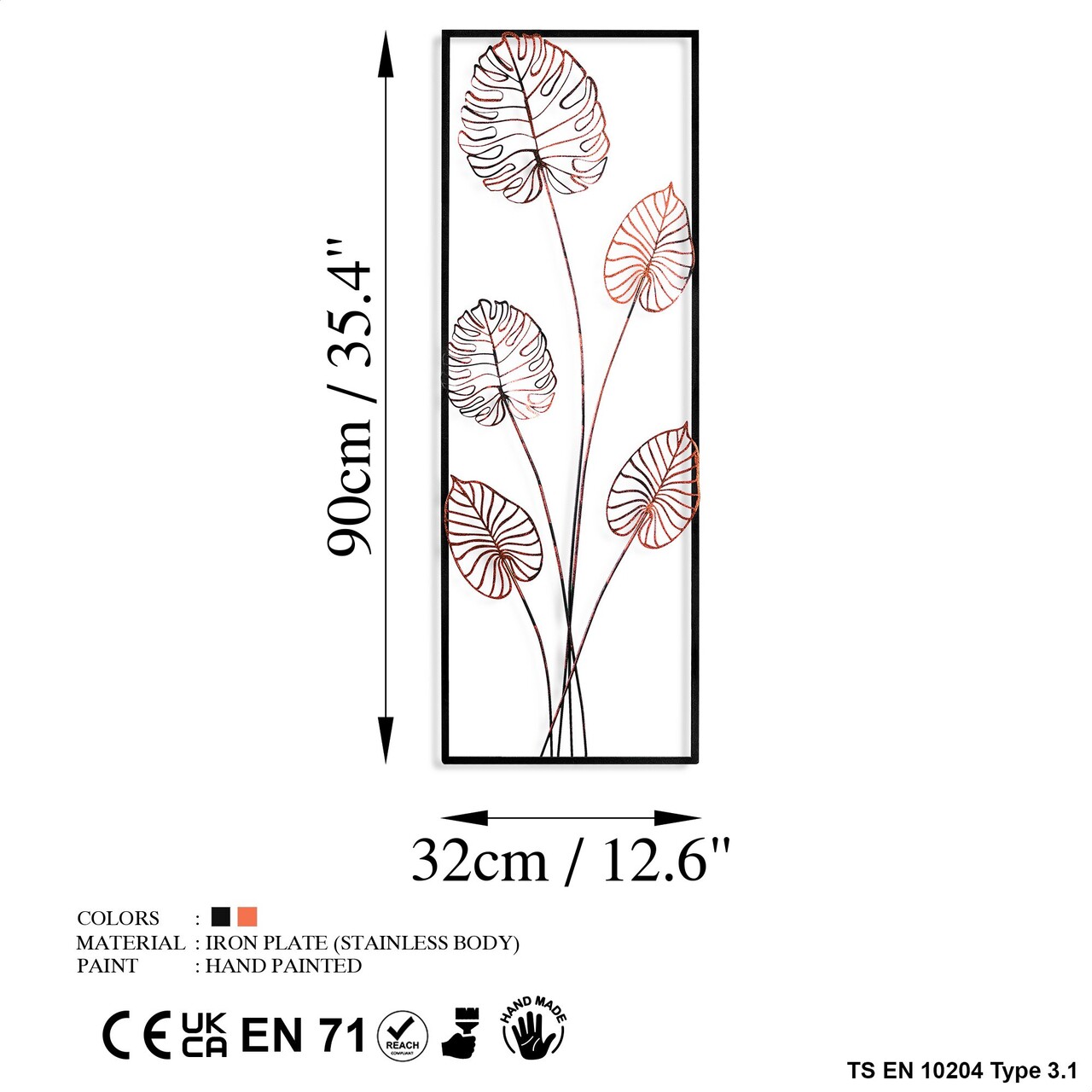 Decoratiune de perete, Strawberry 2, Dimensiuni: 32 x 90 x 4 cm, Multicolor - view 7