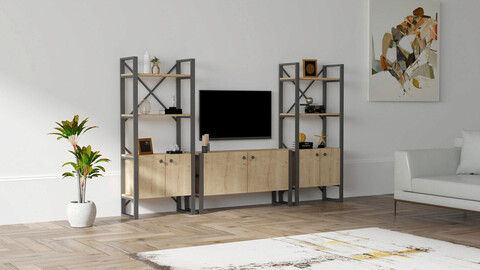Comoda TV, Puqa Design, Milano, PAL, Safir / Negru mezoni.ro
