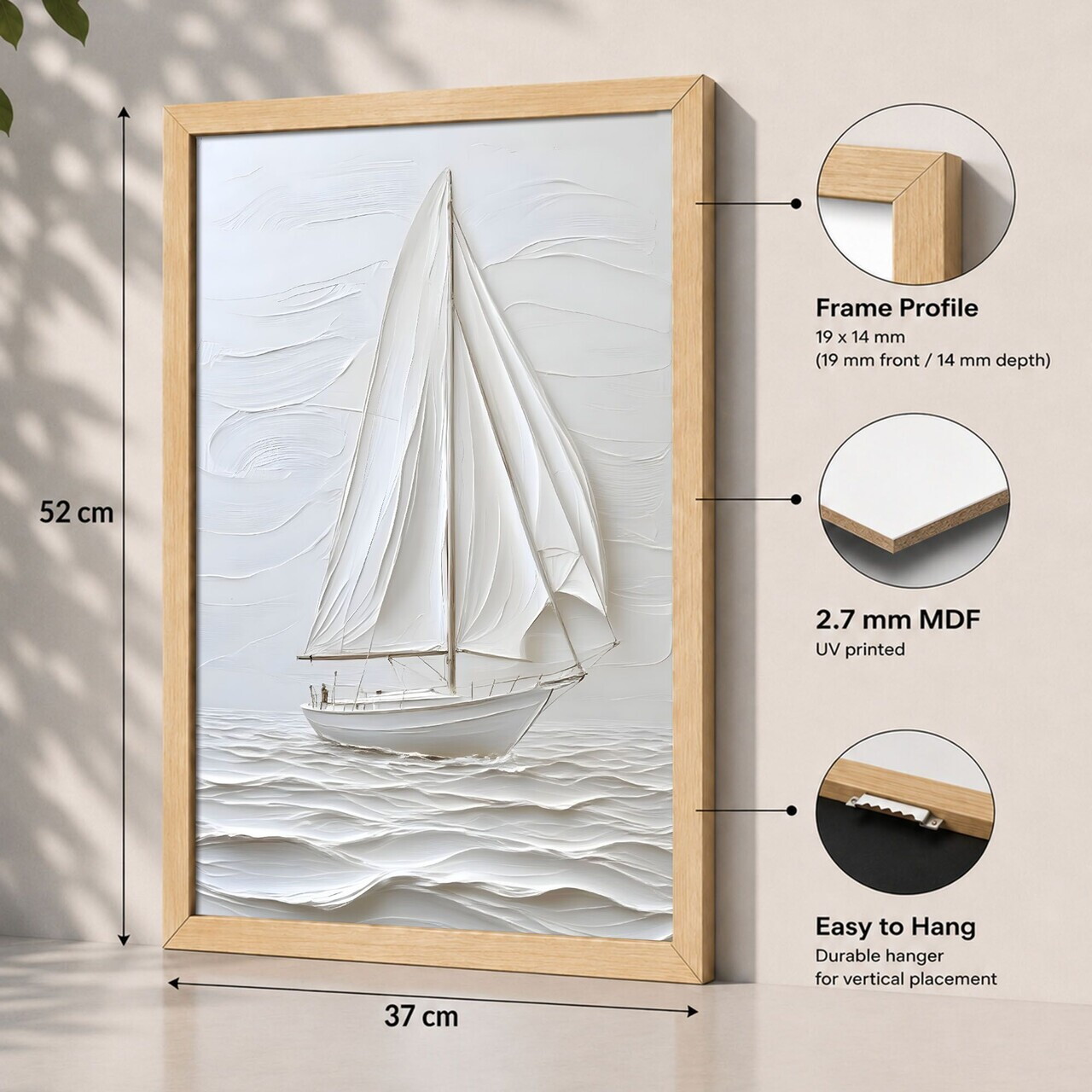 Tablou decorativ, 3752AACT-021, Fundal: 100% MDF (Grosime: 2,7 mm) Vopsire: Imprimare UV, Multicolor — imaginea 2