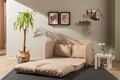 Canapea extensibilă cu 2 locuri, Futon, 859FTN2877, Metal , Bej