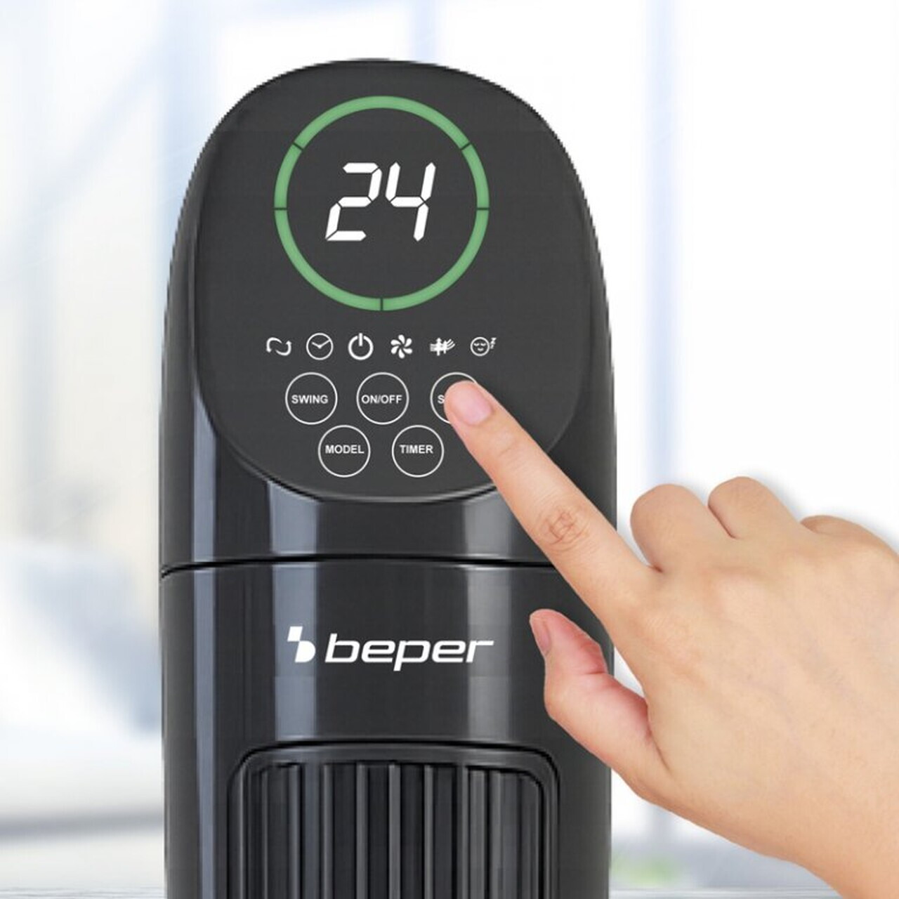 Ventilator turn Beper, 27.5x101 cm, 45W, aluminiu, negru - view 4