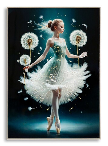 Tablou decorativ Dancing -A, Mauro Ferretti, 72x102 cm, lemn de pin/canvas pictat si lacuit, multicolor