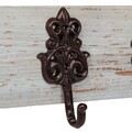 Cuier Shane Antique, Creaciones Meng, 40x2x13 cm, 3 agatatori, lemn/fier