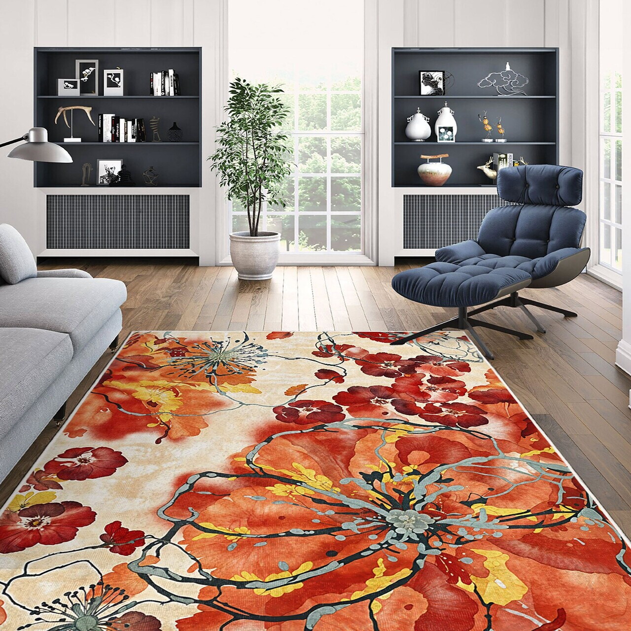 Covor Kece-Fr93 100x150 cm Poliester Portocaliu