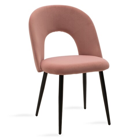 Scaun Jonah, Pakoworld, 55x57x85 cm, metal/catifea, roz