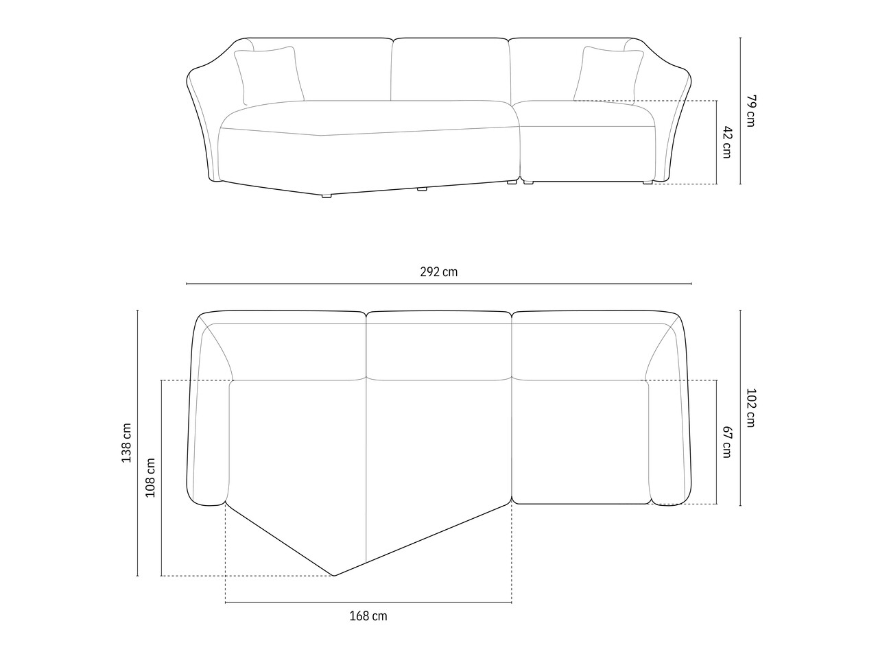 Coltar stanga 5 locuri, Hailey, Micadoni Home, 292x138x79 cm, tesatura boucle, ivoriu